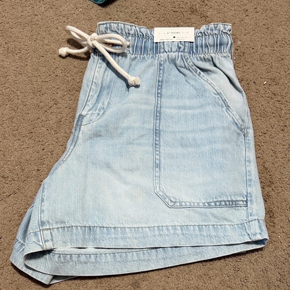 a new day Light Blue High Waist Women Shorts